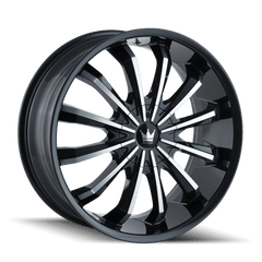 18x7.5 MAZZI FUSION 5x4.25 5x4.5 Offset (40) Center Bore (72.62) Style #341 | 341 - 8714B - Black Patch Performance - MAZZ3418714B