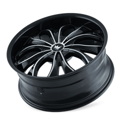 18x7.5 MAZZI HUSTLER 5x100 5x105 Offset (40) Center Bore (72.62) Style #342 | 342 - 8705B - Black Patch Performance - MAZZ3428705B