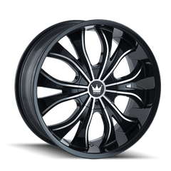 18x7.5 MAZZI HUSTLER 5x110 5x115 Offset (40) Center Bore (72.62) Style #342 | 342 - 8711B - Black Patch Performance - MAZZ3428711B