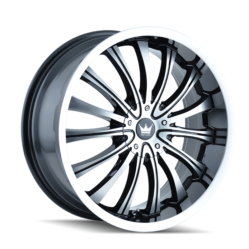 18x7.5 MAZZI HYPE 5x100 5x4.5 Offset (40) Center Bore (72.62) Style #351 | 351 - 8703B - Black Patch Performance - MAZZ3518703B