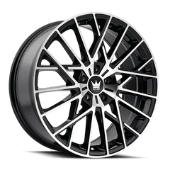 18x8 MAZZI JINX 5x112 Offset (40) Center Bore (66.56) Style #378 | 378 - 8845BM40 - Black Patch Performance - MAZZ3788845BM40
