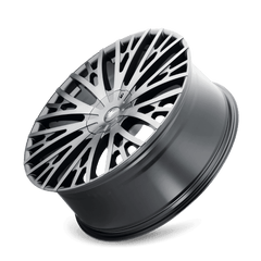 18x8 MAZZI TWIST TIE 5x112 5x120 Offset (35) Center Bore (74.1) Style #373 | 373 - 8809TM - Black Patch Performance - MAZZ3738809TM