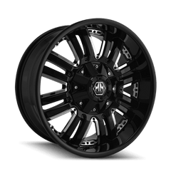 18x9 MAYHEM ASSAULT 5x4.5 5x5 Offset (18) Center Bore (87) Style #8070 | 8070 - 8956B18 - Black Patch Performance - MAYH80708956B18