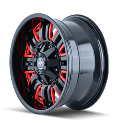 18x9 MAYHEM ASSAULT 5x4.5 5x5 Offset (18) Center Bore (87) Style #8070 | 8070 - 8956B18 - Black Patch Performance - MAYH80708956B18
