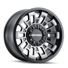 18x9 MAYHEM CORTEX 5x5 5x5.5 Offset (0) Center Bore (87.1) Style #8113 | 8113 - 8952TM - Black Patch Performance - MAYH81138952TM