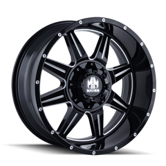 18x9 MAYHEM MONSTIR 8x180 Offset ( - 12) Center Bore (124.1) Style #8100 | 8100 - 8978M12 - Black Patch Performance - MAYH81008978M12