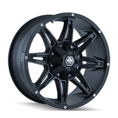 18x9 MAYHEM RAMPAGE 8x6.5 8x170 Offset ( - 12) Center Bore (130.8) Style #8090 | 8090 - 8976MB - Black Patch Performance - MAYH80908976MB