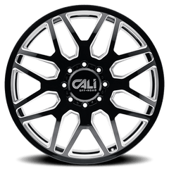 24x8.25 CALI OFF-ROAD INVADER DUALLY 8x200 Offset (115) Center Bore (142) Style #9115D | 9115D-24877BMF115 - Wheel from Black Patch Performance