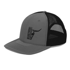 Richardson 112 Half Skull Logo Hat Black Thread - Black Patch Performance - 2790390_16713
