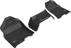 19 - 22 Ram 1500 (Crew Cab Pickup) Floor Mat Set - Front and Rear - Black Patch Performance - 3DMAL1DG02711509
