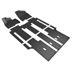 22 - 23 Kia Carnival Floor Mat Set - Front, Rear and Third Row - Black Patch Performance - 3DMAL1KA06401509