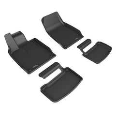 20 - 23 Porsche Taycan Floor Mat Set - Front and Rear - Black Patch Performance - 3DMAL1PO02701509