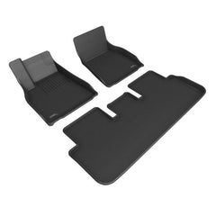 21 - 22 Tesla S Floor Mat Set - Front and Rear - Black Patch Performance - 3DMAL1TL03801509