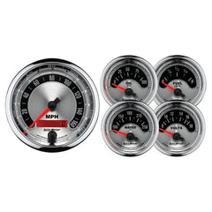 5 PC. GAUGE KIT, 3-3/8 in. & 2-1/16 in. , ELEC. SPEEDOMETER, AMERICAN MUSCLE - Gauges & Pods from Black Patch Performance