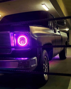 5769-332 - 7 in. High Powered LED Headlights, Black Bezel, Dynamic ColorSHIFT - Electrical, Lighting and Body from Black Patch Performance