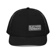 Richardson 112 Stencil Style Logo Hat - White Ink - Black Patch Performance - 5921324_11417