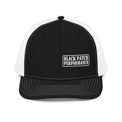 Richardson 112 Stencil Style Logo Hat - White Ink - Black Patch Performance - 5921324_11420