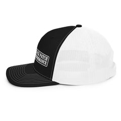 Richardson 112 Stencil Style Logo Hat - White Ink - Black Patch Performance - 5921324_11420