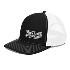 Richardson 112 Stencil Style Logo Hat - White Ink - Black Patch Performance - 5921324_11420