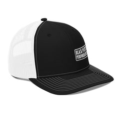 Richardson 112 Stencil Style Logo Hat - White Ink - Black Patch Performance - 5921324_11420
