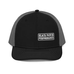 Richardson 112 Stencil Style Logo Hat - White Ink - Black Patch Performance - 5921324_16711