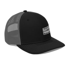 Richardson 112 Stencil Style Logo Hat - White Ink - Black Patch Performance - 5921324_16711