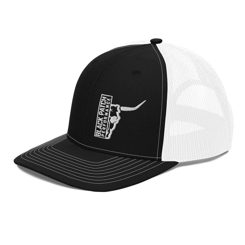 Richardson 112 Half Skull Logo Hat White Thread - Black Patch Performance - 8099010_11417