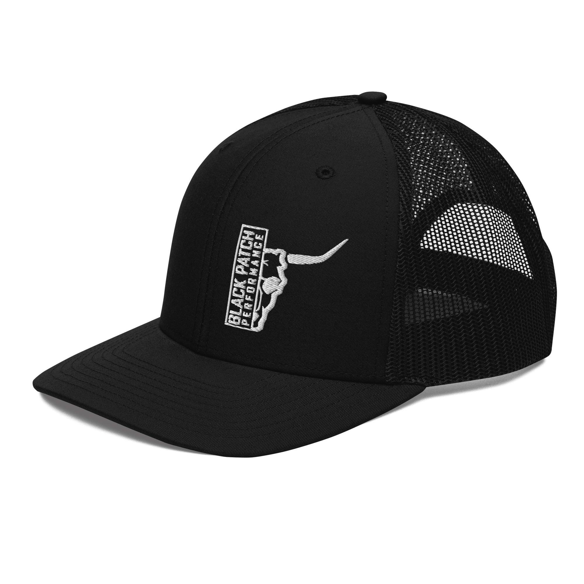 Richardson 112 Half Skull Logo Hat White Thread – Black Patch