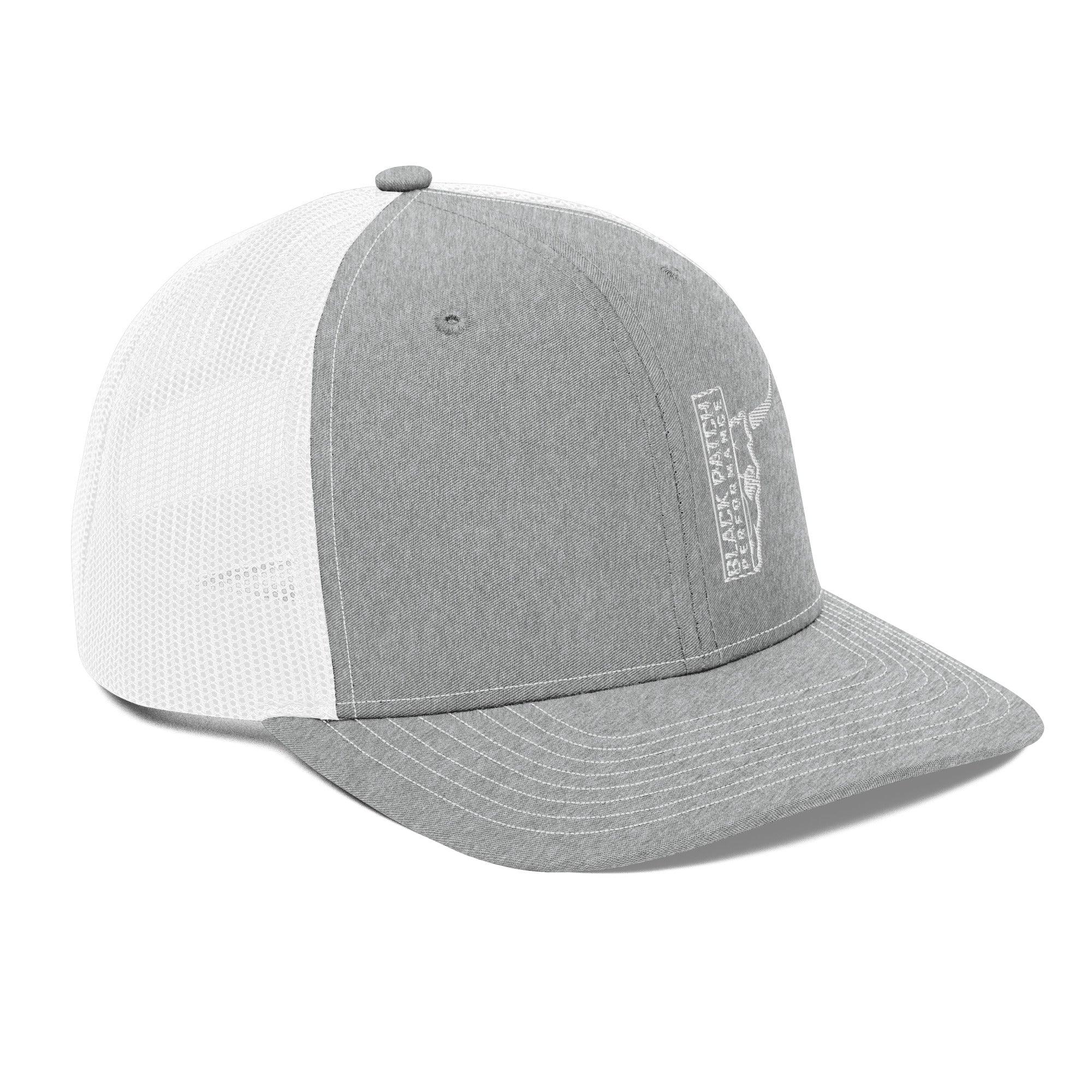 Richardson 112 Half Skull Logo Hat White Thread – Black Patch