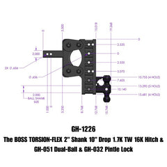 GEN-Y GH-1226 BOSS hitch manufacturer dimension drawing
