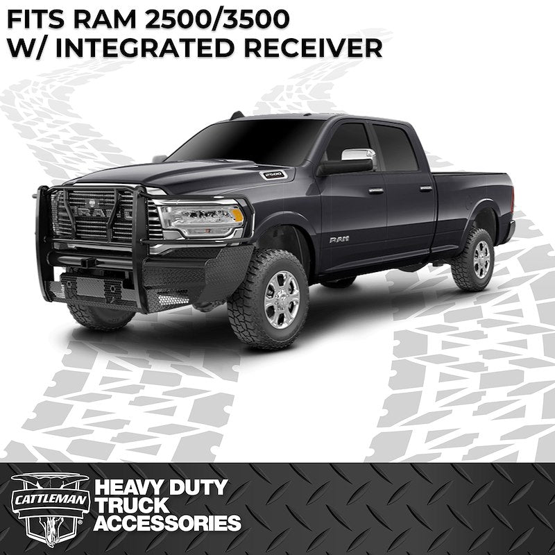 19-24 Ram 2500/3500 Cattleman HD Receiver Series Bumper without Sensors