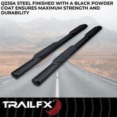 Trail FX A1561T 4" Oval Straight Step Bar for Toyota Land Cruiser- Black