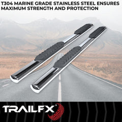 Trail FX A1561S 4" Oval Straight Step Bar for Toyota Land Cruiser- Stainless