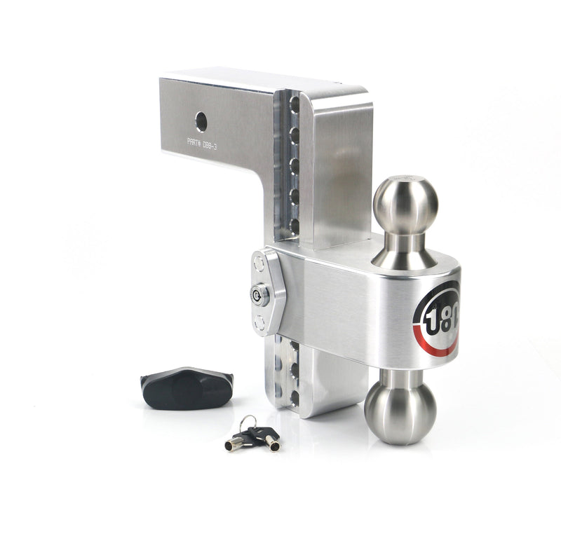 180 Hitch 8in Drop Hitch & 3in Shank (10K/21K GTWR) - Aluminum