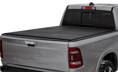 LOMAX PROFESSIONAL SERIES Tonneau Cover for 09-18 Ram 1500 &amp; 19-ON Classic 5' 7" Box w/o RamBox (Blk Diamond) - Black Patch Performance - ACCEB0040019