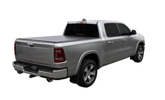 LOMAX FOLDING HARD COVER Tonneau Cover for 19-ON Ram 1500 5' 7" Box w/o Multifunction Tailgate (Black) - Black Patch Performance - ACCEB1040039