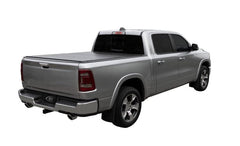 LOMAX FOLDING HARD COVER Tonneau Cover for 19-ON Ram 1500 5' 7" Box w/o Multifunction Tailgate (Black) - Black Patch Performance - ACCEB1040039