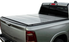 LOMAX FOLDING HARD COVER Tonneau Cover for 19-ON Ram 1500 5' 7" Box w/o Multifunction Tailgate (Diamond) - Black Patch Performance - ACCEB2040039