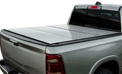 LOMAX FOLDING HARD COVER Tonneau Cover for 19-ON Ram 1500 5' 7" Box w/o Multifunction Tailgate (Diamond) - Black Patch Performance - ACCEB2040039