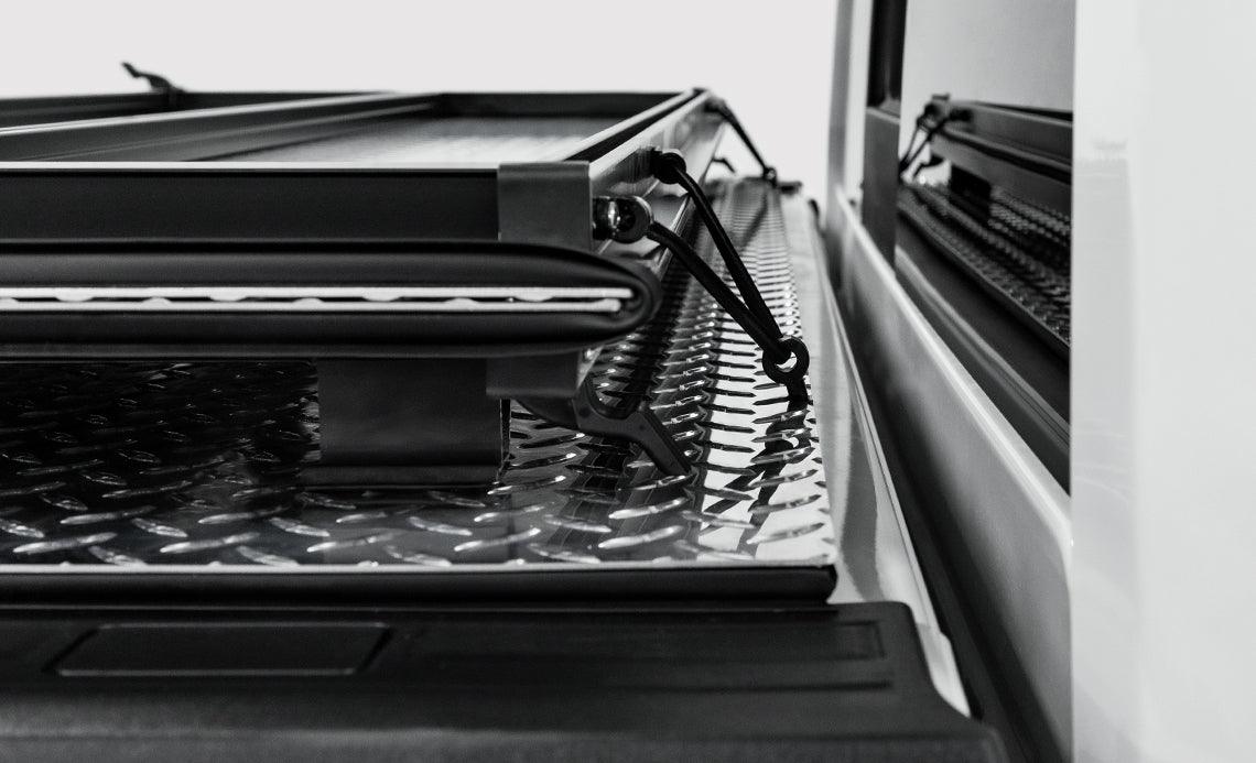 LOMAX FOLDING HARD COVER Tonneau Cover for 04-ON Ford F-150 Except 04 Heritage &amp; 06-08 Lincoln Mark LT 5' 6" Box (Urethane) - Black Patch Performance - ACCEB3010019