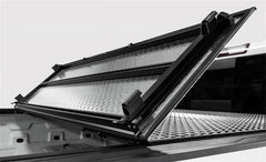 LOMAX FOLDING HARD COVER Tonneau Cover for 20-ON Chevy/GMC 2500/3500 6' 8" Box w/o Bedside Storage Box (Urethane) - Black Patch Performance - ACCEB3020099