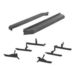 AeroTread 5" x 73" Black Stainless Running Boards, Select Acadia, XT5 - Body from Black Patch Performance