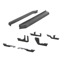AeroTread 5" x 76" Black Stainless Running Boards, Select Traverse, Acadia - Body from Black Patch Performance