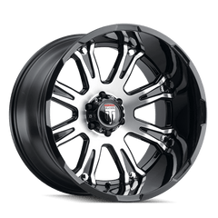 20x12 AMERICAN TRUXX BOMB 5x5.5 Offset ( - 44) Center Bore (87.1) Style #AT154 | AT154 - 2285BM - 44 - Black Patch Performance - AMERAT1542285BM44
