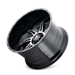 20x10 AMERICAN TRUXX VORTEX 8x180 Offset ( - 24) Center Bore (125.2) Style #AT162 | AT162 - 2178BM - 24 - Black Patch Performance - AMERAT1622178BM24