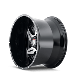 22x14 AMERICAN TRUXX NINJA 6x135 Offset ( - 76) Center Bore (87.1) Style #AT163 | AT163 - 22436BM - 76 - Black Patch Performance - AMERAT16322436BM76