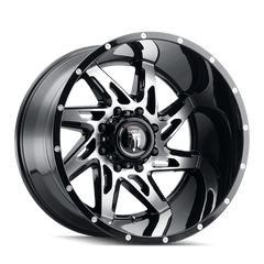 22x14 AMERICAN TRUXX SPYDER 5x5 Offset ( - 76) Center Bore (78.1) Style #AT183 | AT183 - 22473BM - 76 - Black Patch Performance - AMERAT18322473BM76
