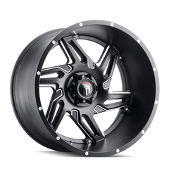 24x14 AMERICAN TRUXX SPURS 8x6.5 Offset (-76) Center Bore (125.2) Style AT186 | AT186-24481M-76 - Black Patch Performance - AMERAT18624481M76