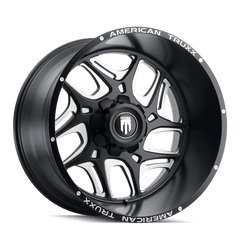 24x14 AMERICAN TRUXX SWEEP 6x5.5 Offset (-76) Center Bore (106.1) Style AT1900 | AT1900-24483M-76 - Black Patch Performance - AMERAT190024483M76