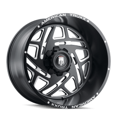 24x14 AMERICAN TRUXX COSMOS 8x6.5 Offset (-76) Center Bore (125.2) Style AT1904 | AT1904-24481M-76 - Black Patch Performance - AMERAT190424481M76